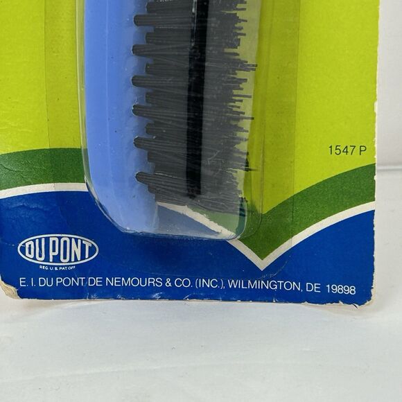 Vintage Dupont Nylon Hair Brush NOS 70s 80s Blue Black Bristles #1547P Original - Picture 2 of 8